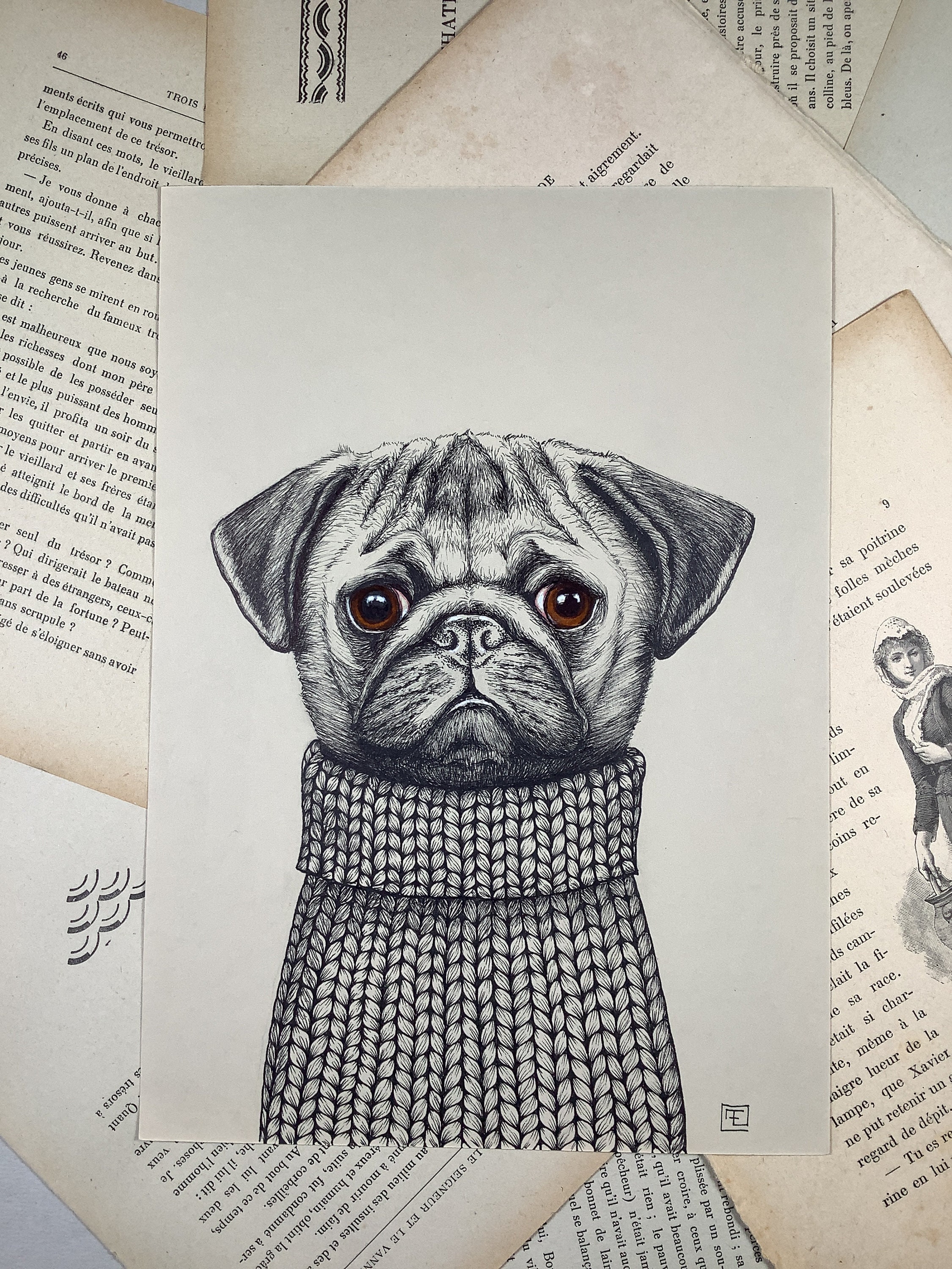 Animal Ink Drawing - Etsy Animal Ink Drawing - Etsy