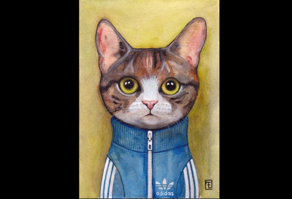 PATCH , original watercolor painting on paper by Eva Fialka