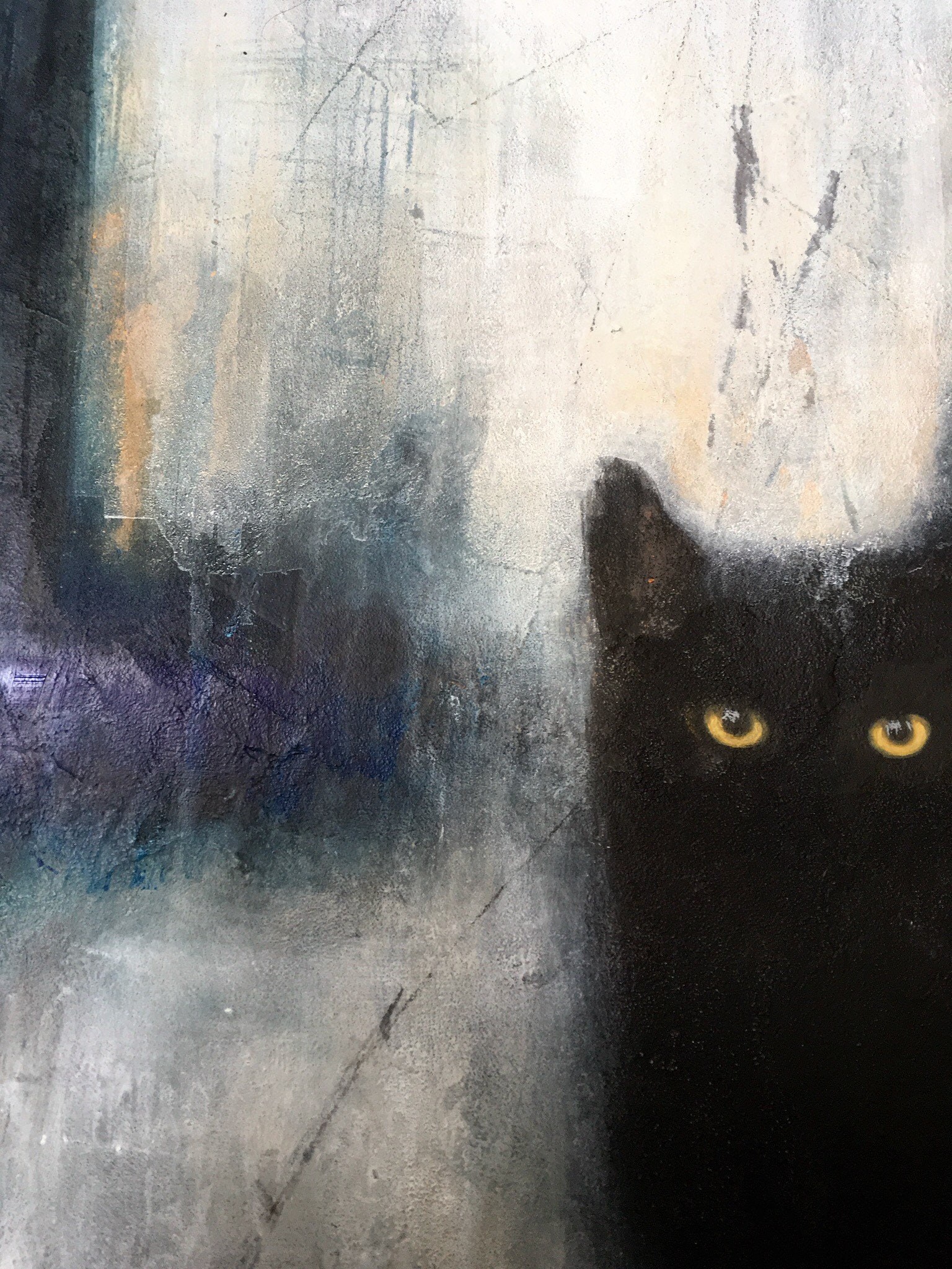 original-abstract-cat-painting-black-cats-acrylic-painting