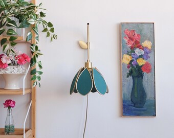 Fleur wall mount and portable lamp - Jungle green and gold