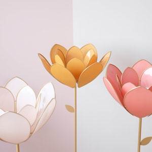 Lámpara de Pie y Pantalla Doble Flor - Miel