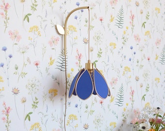 Fleur wall mount and portable lamp - Royal blue and gold