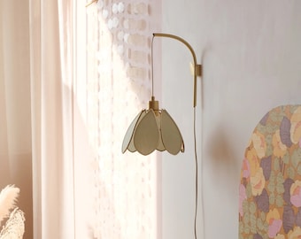 Flower wall mount and portable lamp - Eucalyptus and gold