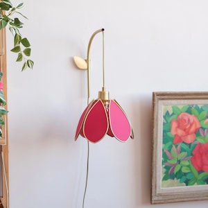 Lámpara de pared y portátil Flower - Rosa salvaje y oro