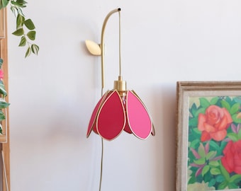 Flower wall mount and portable lamp - Wild rose and gold