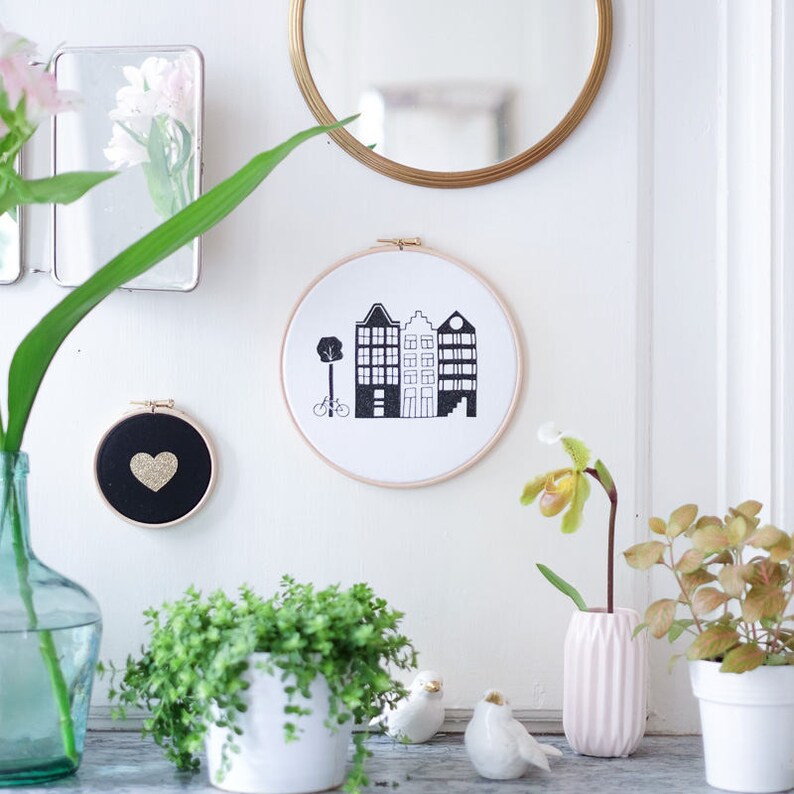 AMSTERDAM Wall frame Decoration Mustard and White Etsy