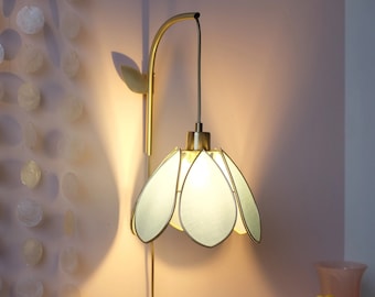 Flower wall mount and portable lamp - Sage and gold