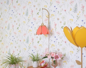 Flower wall mount and portable lamp - Grapefruit and gold