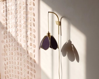 Fleur wall mount and portable lamp - Midnight blue and gold