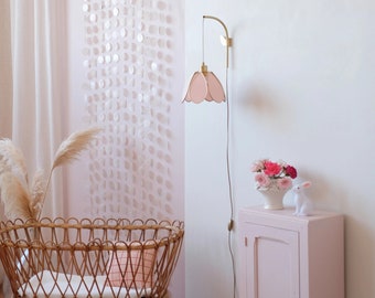 Fleur wall mount and portable lamp - Blush and gold