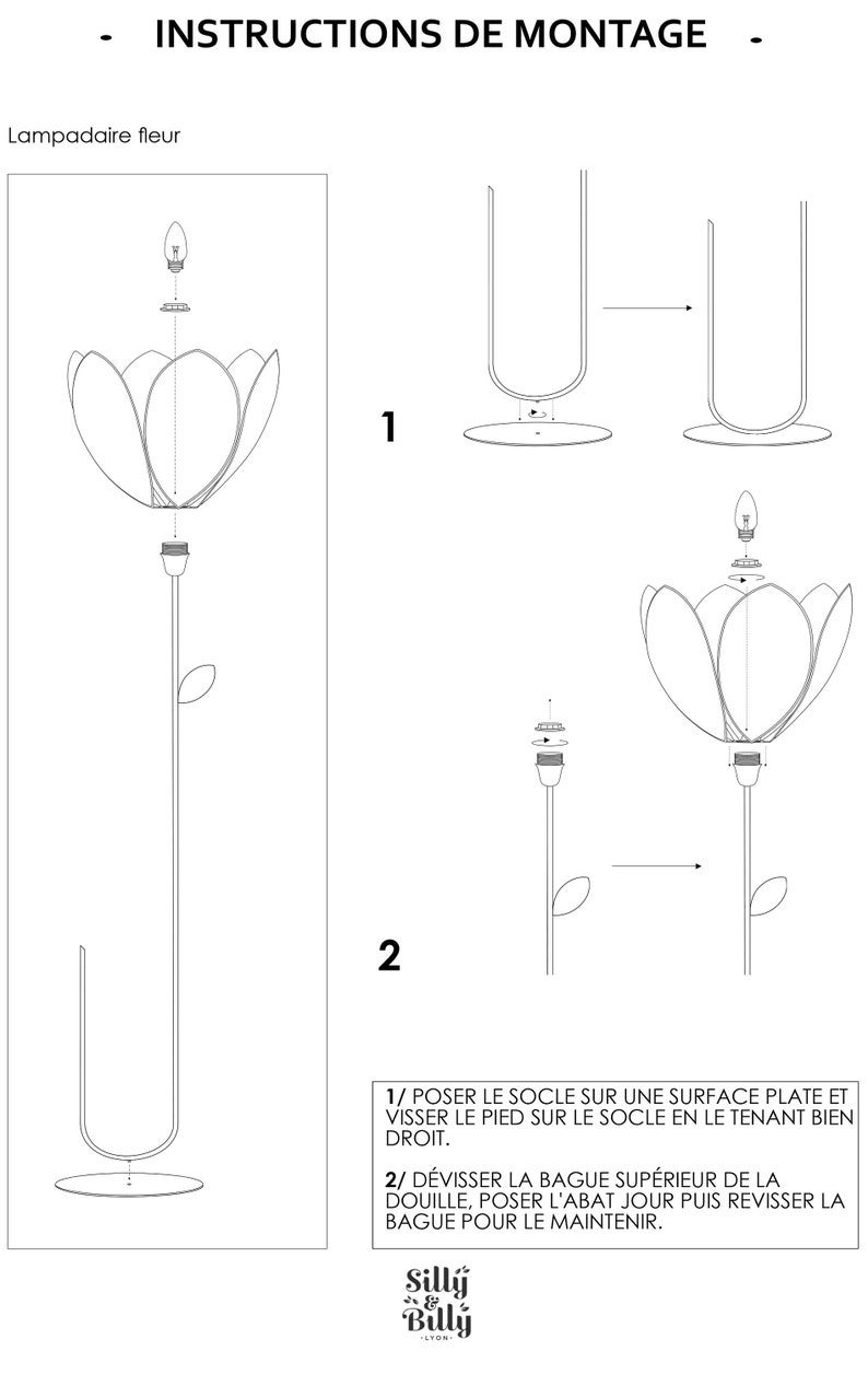 Eenvoudige bloemenvloerlamp en lampenkap Eucalyptus afbeelding 8