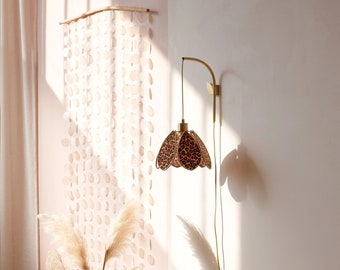 Flower wall mount and portable lamp - Leopard and gold