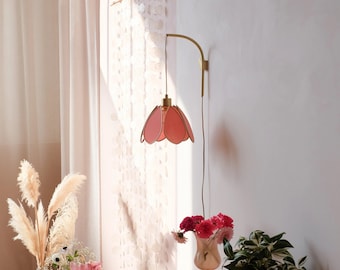 Fleur wall mount and portable lamp - Terracotta and gold