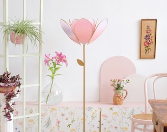 Floor lamp and double flower lampshade - Indian summer