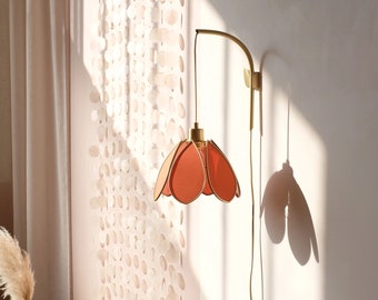 Fleur wall mount and portable lamp - Ocher and gold
