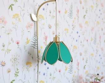 Fleur wall mount and portable lamp - Emerald and gold