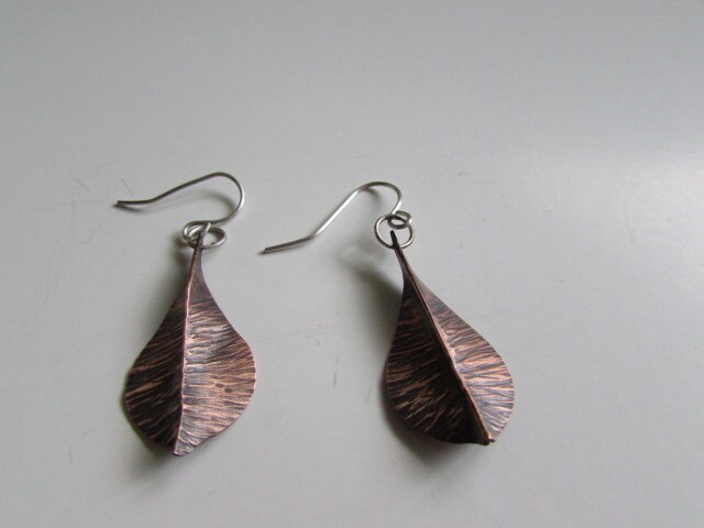 Fold Formed Copper Dangle Earrings - Etsy