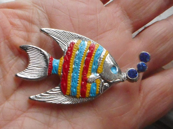 Gorgeous 1950's vintage NOS deadstock Fish Brooch… - image 5