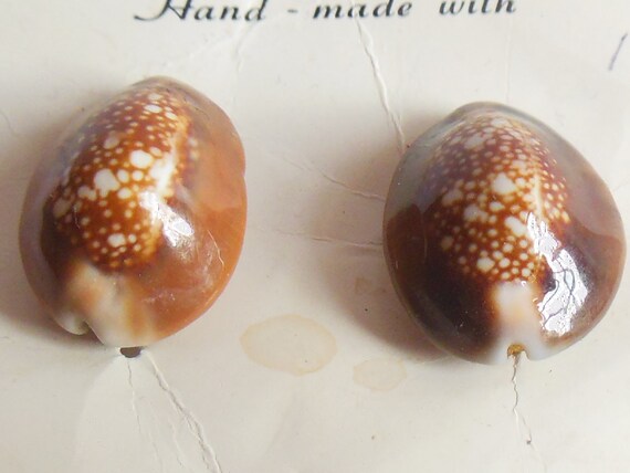 NOS Vintage 1950's genuine Shell clip on earrings… - image 5