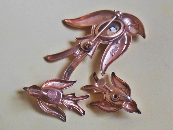 Vintage 1940's designer CORO Pegasus bird swallow… - image 10