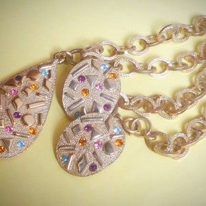 Fabulous 1950's 1959 vintage Sarah Coventry necklace earrings jewellery set "SULTANA"~ statement mid century modern, signed, rhinestones