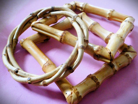 Cool LOT OF 3 Vintage Bamboo Bracelets Bangles ~ … - image 1