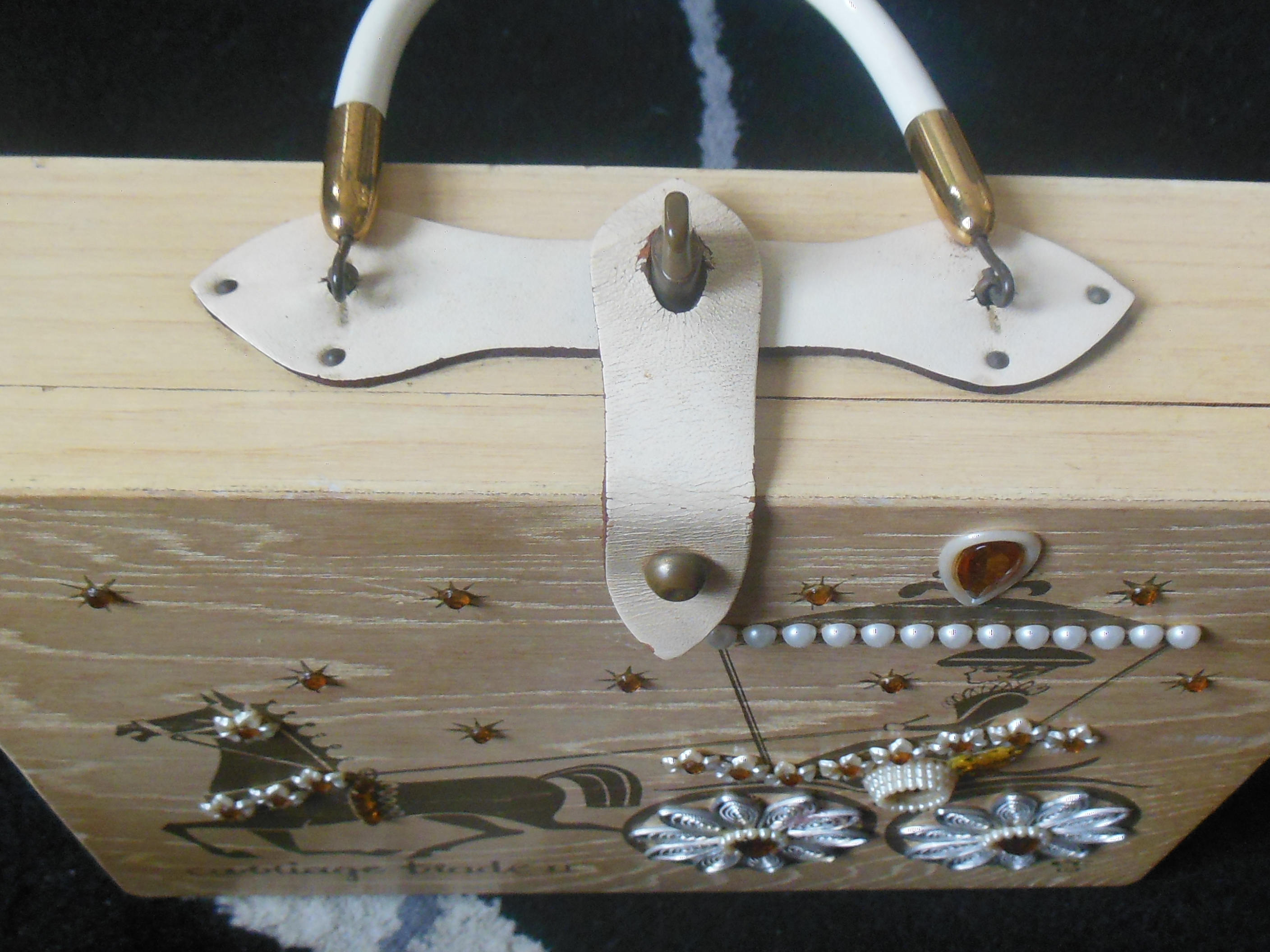 Vintage 1960's Enid Collins Box Bag ~ Carriage Trade Wooden