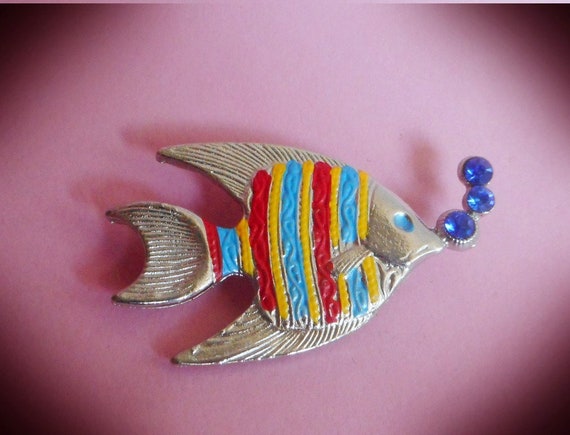 Gorgeous 1950's vintage NOS deadstock Fish Brooch… - image 1