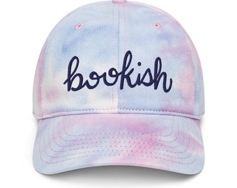 Bookish embroidered tie dye hat