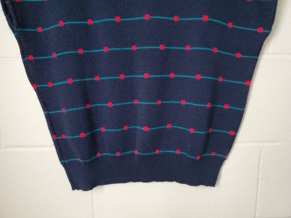 Vintage Liz Baker Blue Sweater Vest Size 1X 80s 9… - image 3