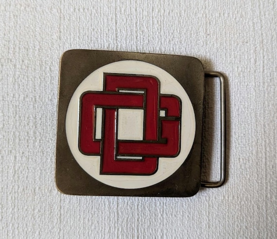 Solid Brass Interlocking Geometric Shape Enamel B… - image 1