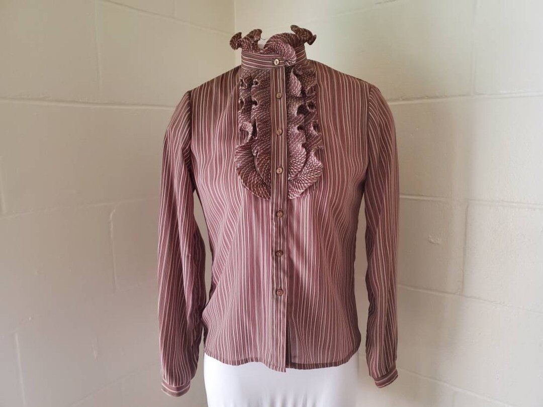 Vintage 1980s Jonathan Martin Ruffled Blouse Size 34 - Etsy