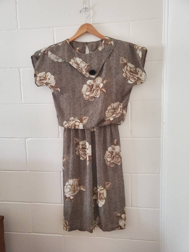 brown dresses for graduation Rosaline Coast Chevron Print Mini Dress