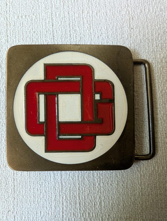 Solid Brass Interlocking Geometric Shape Enamel B… - image 2