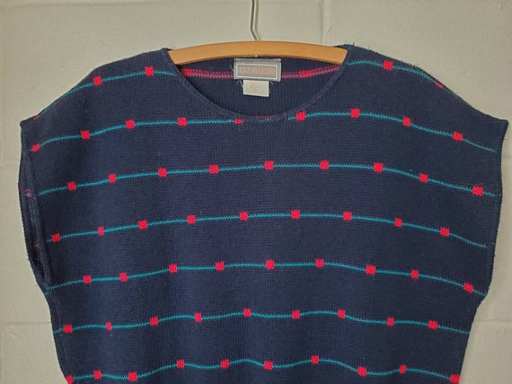Vintage Liz Baker Blue Sweater Vest Size 1X 80s 9… - image 2