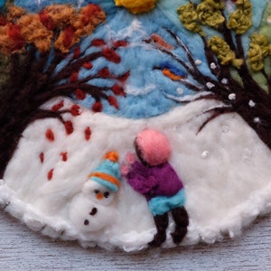 4 Seasons Circle, Kindergarten Decor, Wall Hanging, Waldorf Art, Season Table, Nature Table, Felt Arctic Playmat image 9
