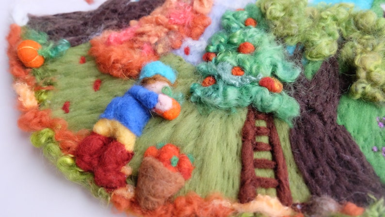 4 Seasons Circle, Kindergarten Decor, Wall Hanging, Waldorf Art, Season Table, Nature Table, Felt Arctic Playmat image 5