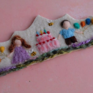 Waldorf felt crown, birthday crown, Girl and boy birthday crown, wool crown
