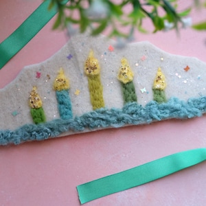 Waldorf Felt Birthday Crown Wool, Personalized Candle Crown, Birthday Crown