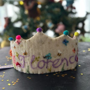Felt Birthday Crown, Angel, Star, Princess Celestia,Waldorf Personalized Lilac,