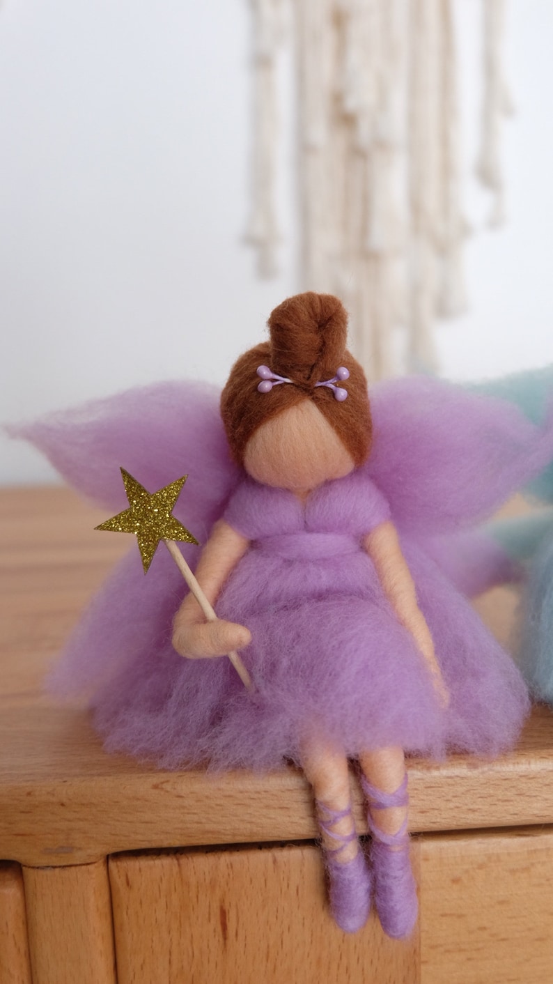 Fairy tale nursery mobile, Needle felt fairy doll,Gift for baby girl image 8