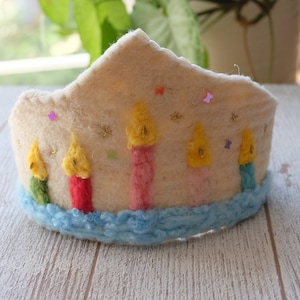 Birthday Crown, Waldorf Felt Birthday Crown Wool, Personalized Candle Crown,