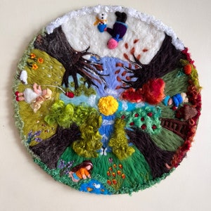 4 Seasons Circle, Kindergarten Decor, Wall Hanging, Waldorf Art, Season Table, Nature Table, Felt Arctic Playmat image 6