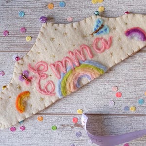 First Birthday Crown, Party Hats and Crowns Personalized Birthday Crown, Needle felting crown,