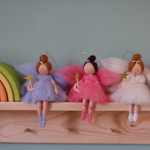 Fairy tale nursery mobile, Needle felt fairy doll,Gift for baby girl image 3