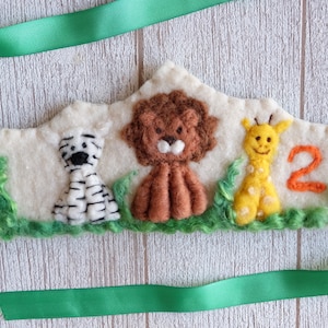 Waldorf Personalized crown, Wool birthday crown for boy, felt birthday crown,