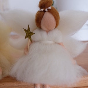 Fairy tale nursery mobile, Needle felt fairy doll,Gift for baby girl image 7