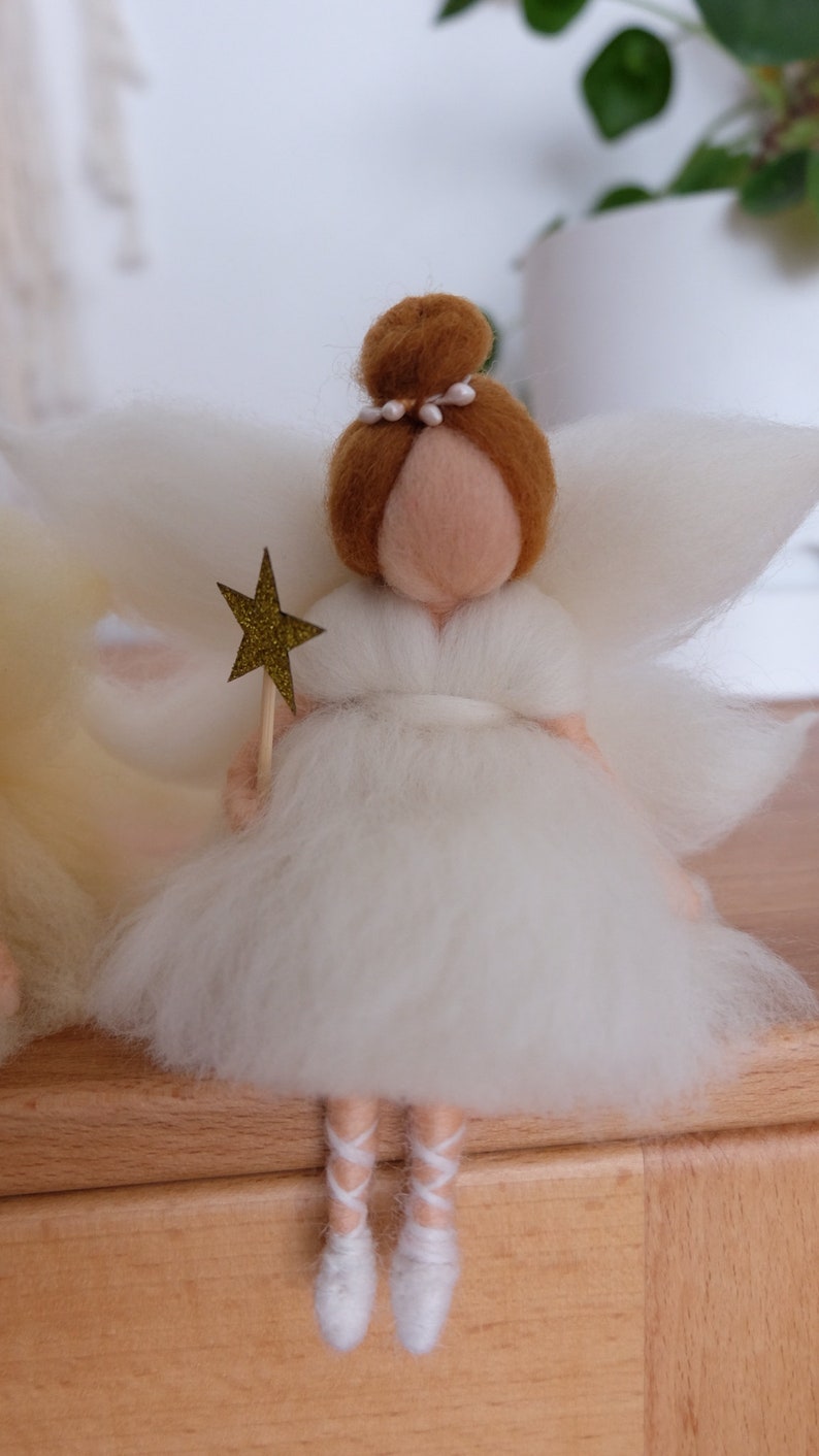 Fairy tale nursery mobile, Needle felt fairy doll,Gift for baby girl image 7