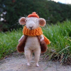 Needle felted mause - Felted mause toy - Woolen mause - Waldorf  animal - Art doll - Miniature animal - Wool animal - Birthday gift