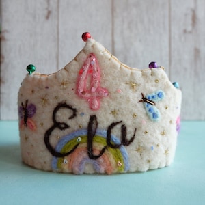 First Birthday Crown, Party Hats and Crowns Personalized Birthday Crown, Needle felting crown,